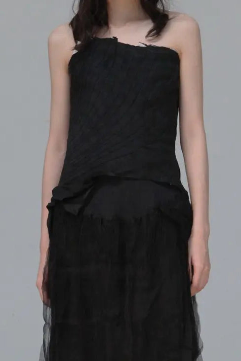 Marc Le Bihan Fishtail Bandeau Collection French Highly Handcrafted MLB-26153-HEI Black